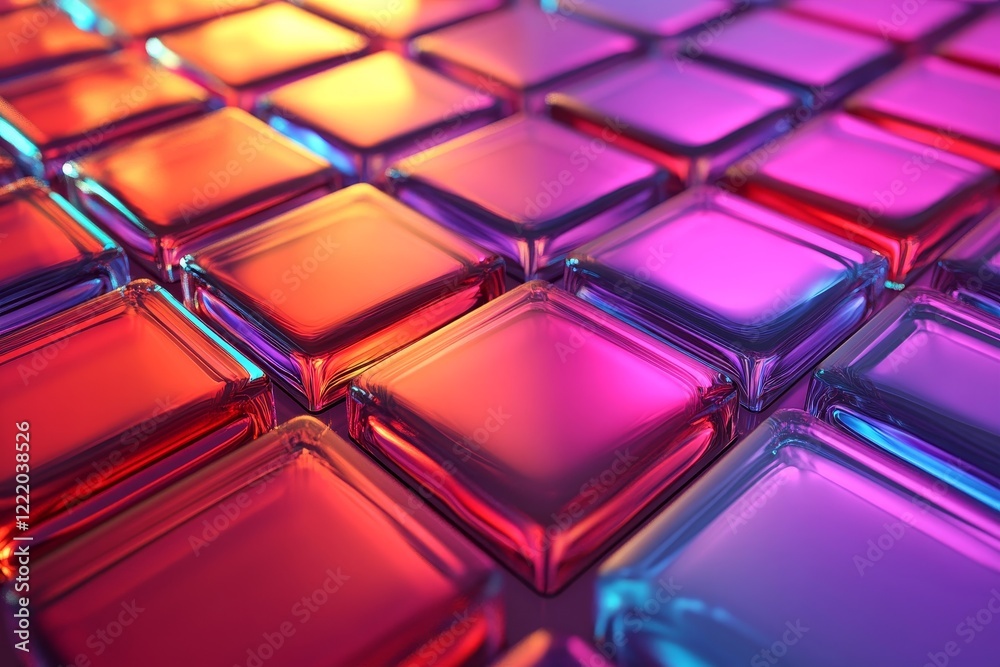 Abstract colorful grids, layered design, 3d render, Generative AI Abstract colorful grids, layered design, 3d render, Generative AI