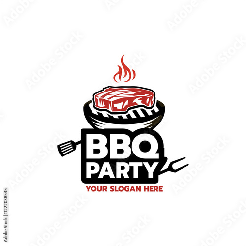 Barbecue grill logo on white background