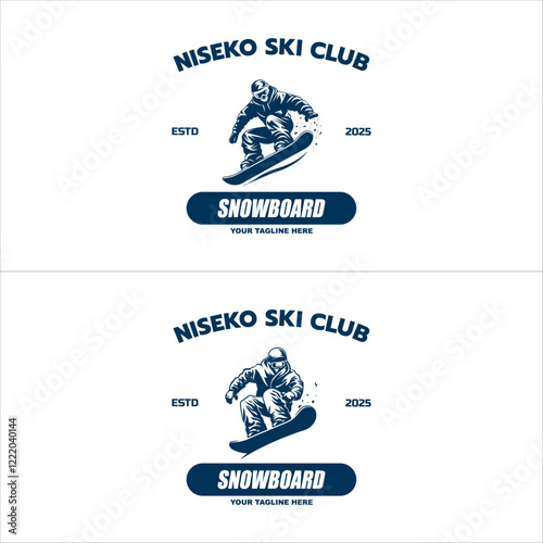 Snowboarding emblem Illustration on white background