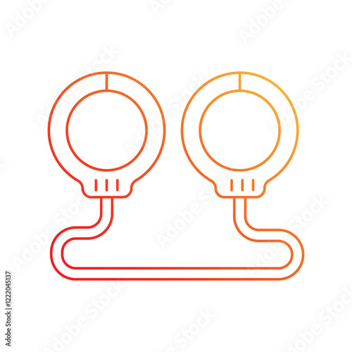 Handcuffs  gradient  icon with white background vector stock illustration