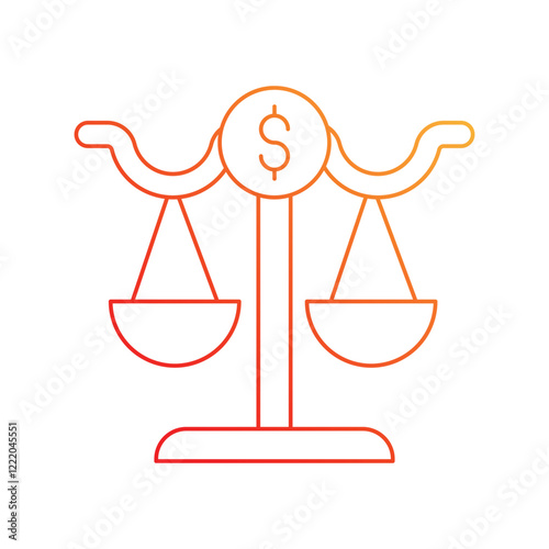 Financial Laws  gradient  icon with white background vector stock illustration