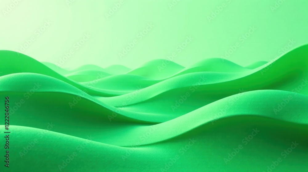 Abstract Green Undulating Landscape Soft Curves and Gentle Rolling Hills of a Serene, Textured Surface Abstract Green Undulating Landscape Soft Curves and Gentle Rolling Hills of a Serene, Textured Surface