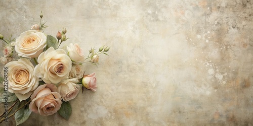 Elegant Pastel Roses on Textured Background Perfect for Wedding Invitations or Romantic Designs