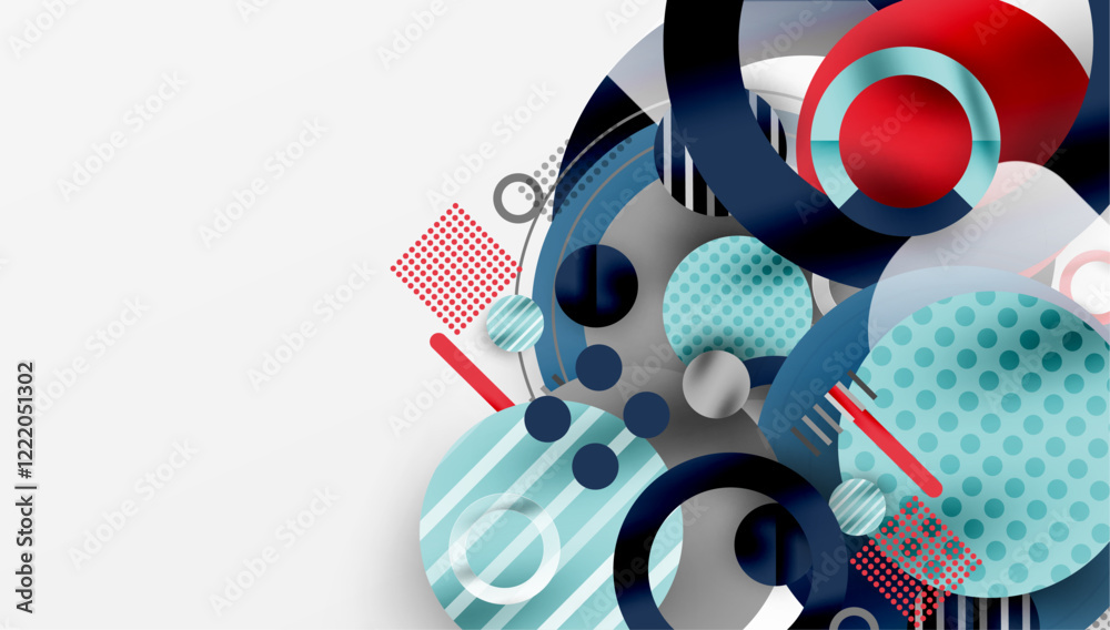 Obraz premium Abstract Geometric Background with Overlapping Transparent Shapes