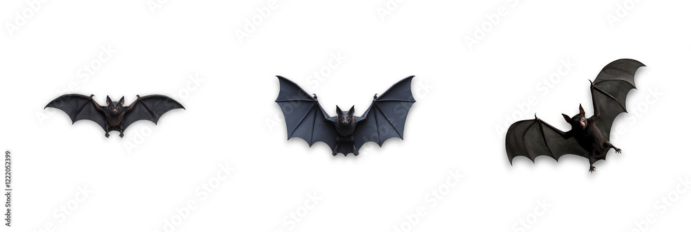 Three cute bats isolated on transparent background, perfect for Halloween Three cute bats isolated on transparent background, perfect for Halloween