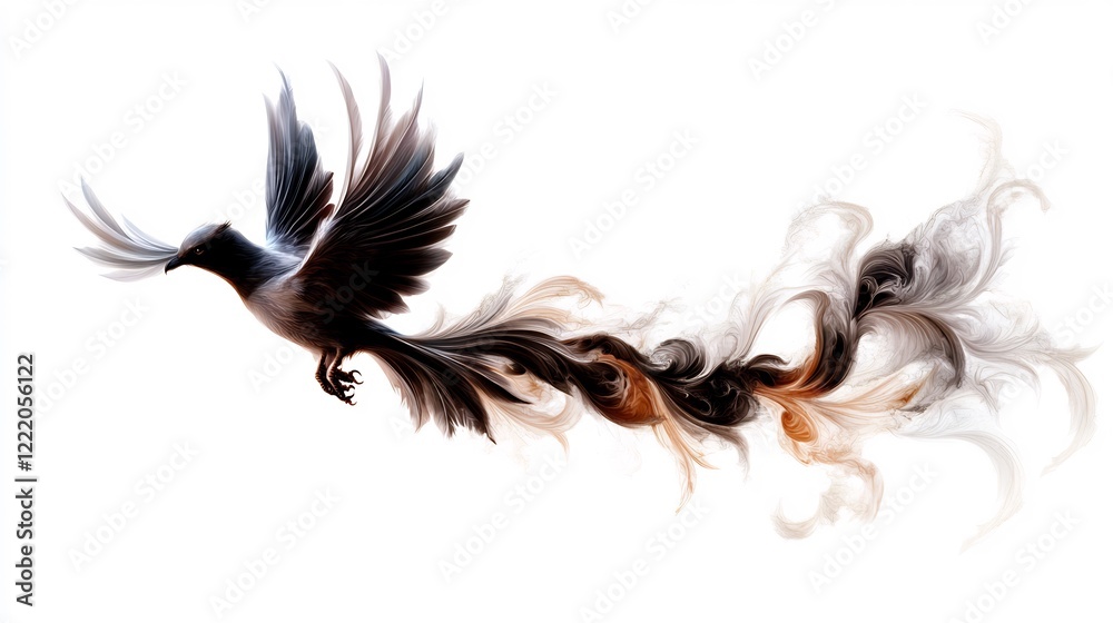 Fototapeta premium Abstract Bird in Flight: A Symphony of Colors and Motion