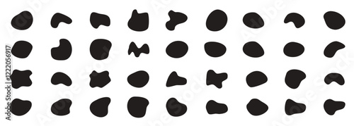 Random blob organic pattern spot shape amorphous ink blob geometric round pattern vector