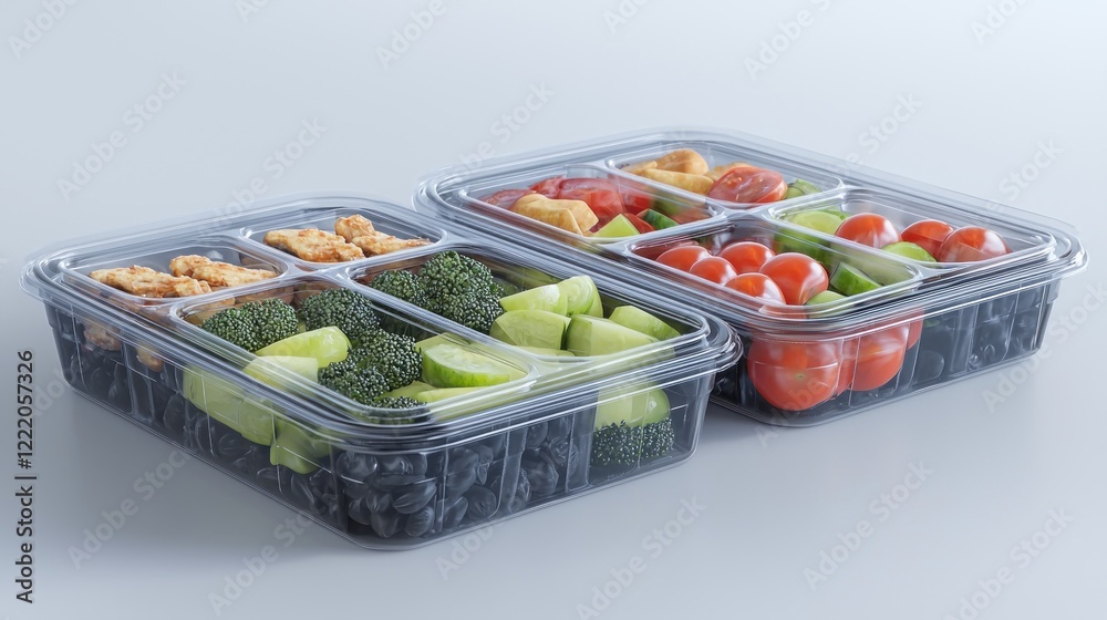 Healthy meal prep containers studio shot Healthy meal prep containers studio shot