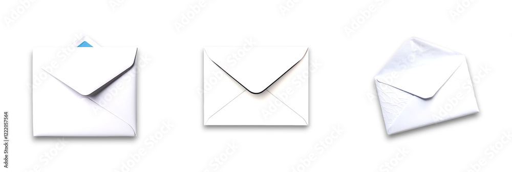 A collection of envelopes isolated on a transparent background A collection of envelopes isolated on a transparent background