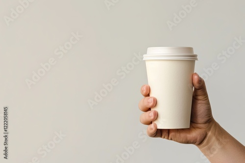 Premium Quality Image of a Hand Holding a Coffee Cup with a White Background
