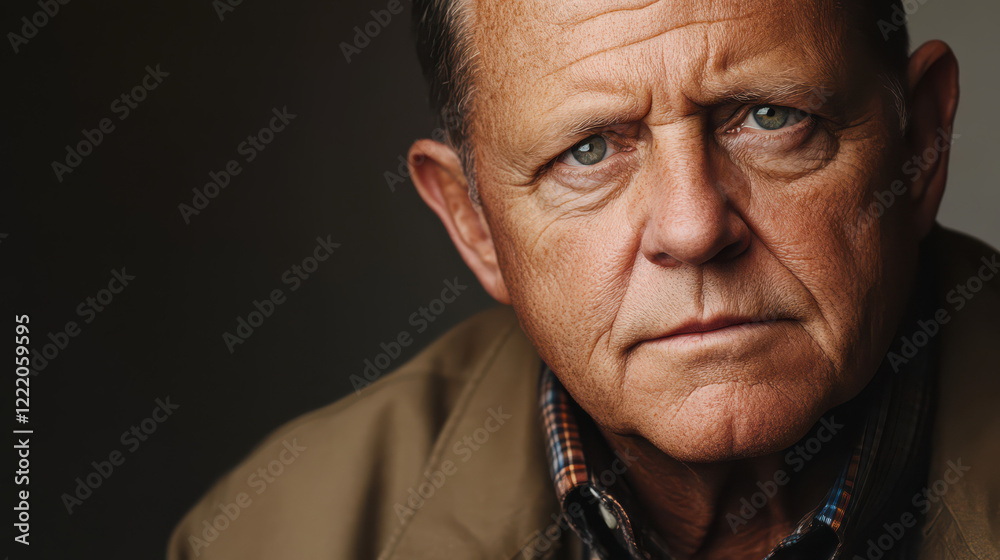 Fototapeta premium a classic headshot of a man, clean composition