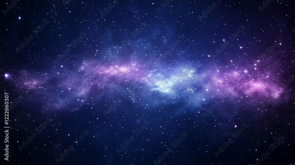 Fototapeta premium Dreamy Purple Nebula with Starry Background - made with Generative AI