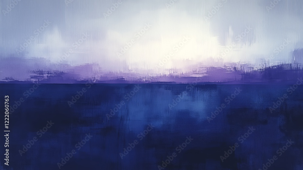 Fototapeta premium Abstract Horizon Painting: Blue and Purple Color Field - made with Generative AI