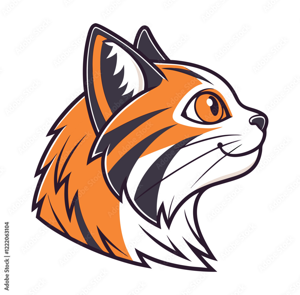 Obraz premium illustration of a cat.cat cartoon . illustration of a cat head