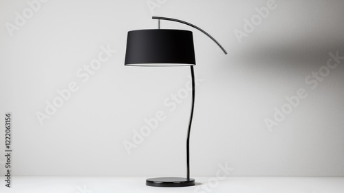 Wallpaper Mural Modern black arc floor lamp, minimalist design, white background, home decor Torontodigital.ca