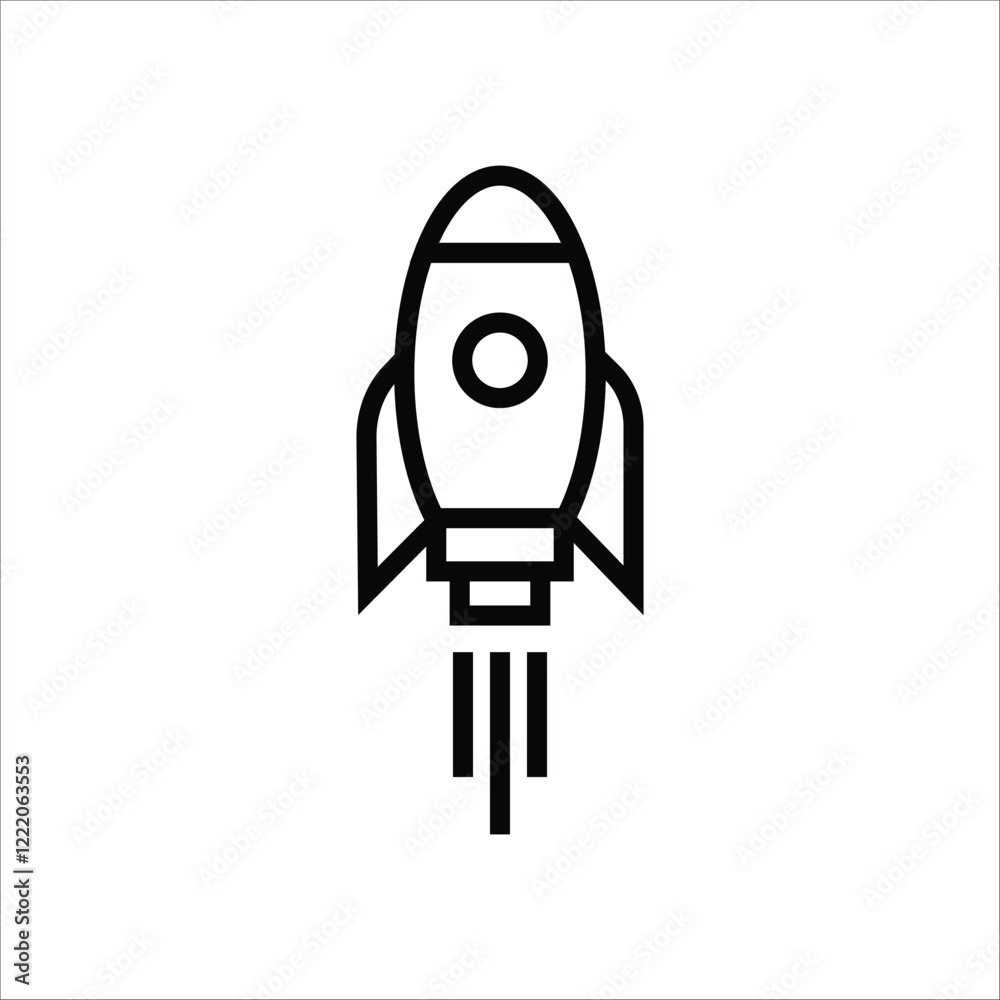 rocket vector icon line sign rocket vector icon line sign