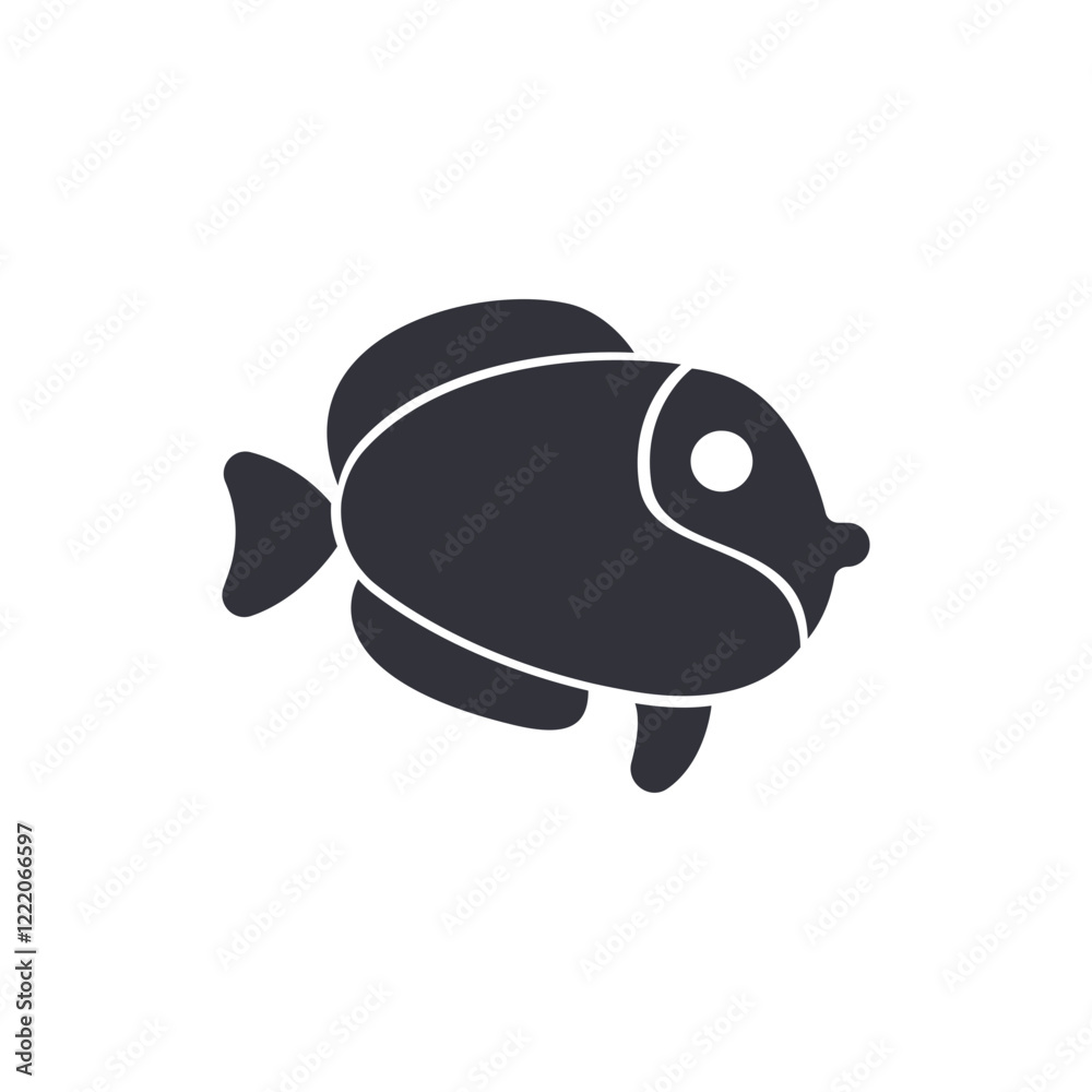 Fish solid icons, minimalist vector illustration ,simple transparent graphic element .Isolated on white background Fish solid icons, minimalist vector illustration ,simple transparent graphic element .Isolated on white background