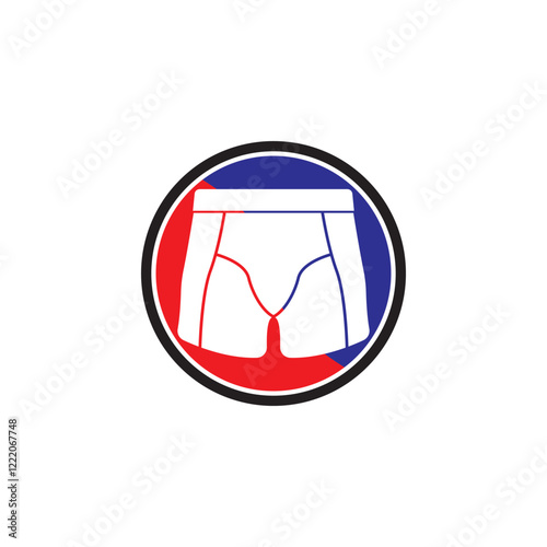 Flat man underwear logo design vector template illustration