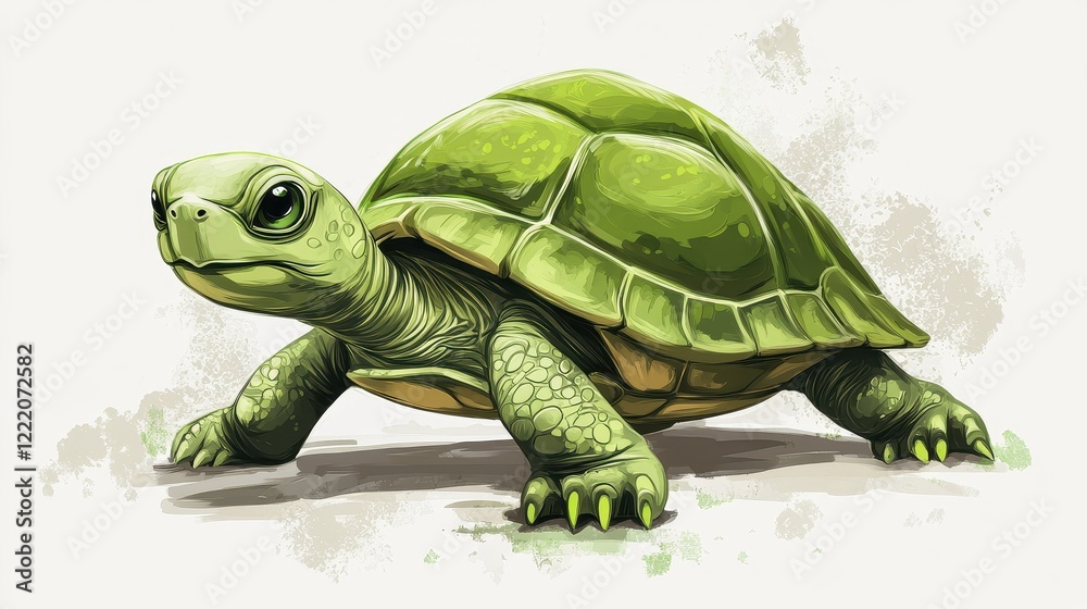 Obraz premium Green Turtle Illustration