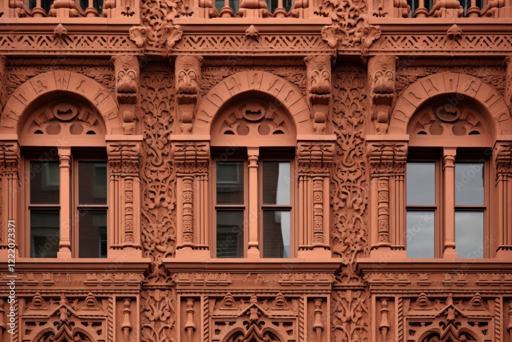 Brick and copper beaux art building facade architecture window city. Brick and copper beaux art building facade architecture window city.