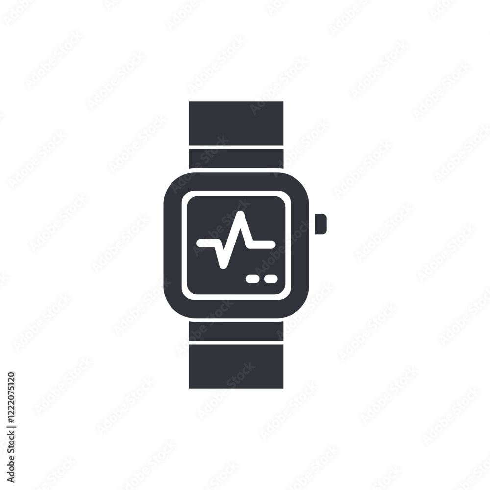 Health watch solid icons, minimalist vector illustration ,simple transparent graphic element .Isolated on white background