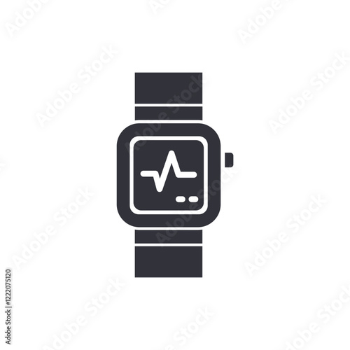 Health watch solid icons, minimalist vector illustration ,simple transparent graphic element .Isolated on white background