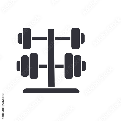 Barbell solid icons, minimalist vector illustration ,simple transparent graphic element .Isolated on white background