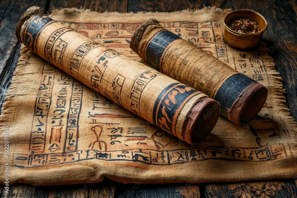 Ancient Egyptian Papyrus Scrolls Hieroglyphs History Antique Ancient Egyptian Papyrus Scrolls Hieroglyphs History Antique