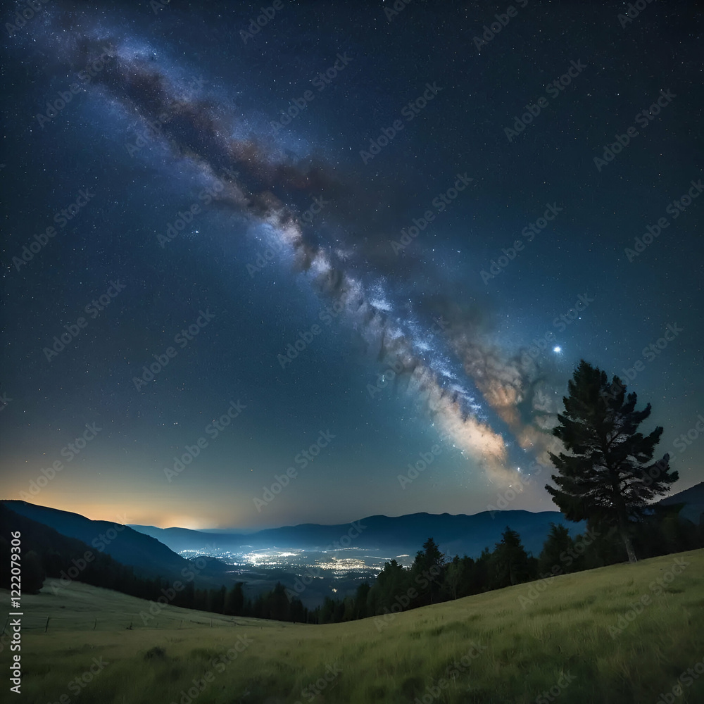Fototapeta premium aurora borealis over the mountains