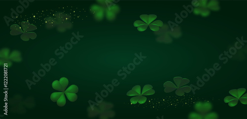 Happy St.Patrick's Day background with shamrock clover leaf. Luck and success
