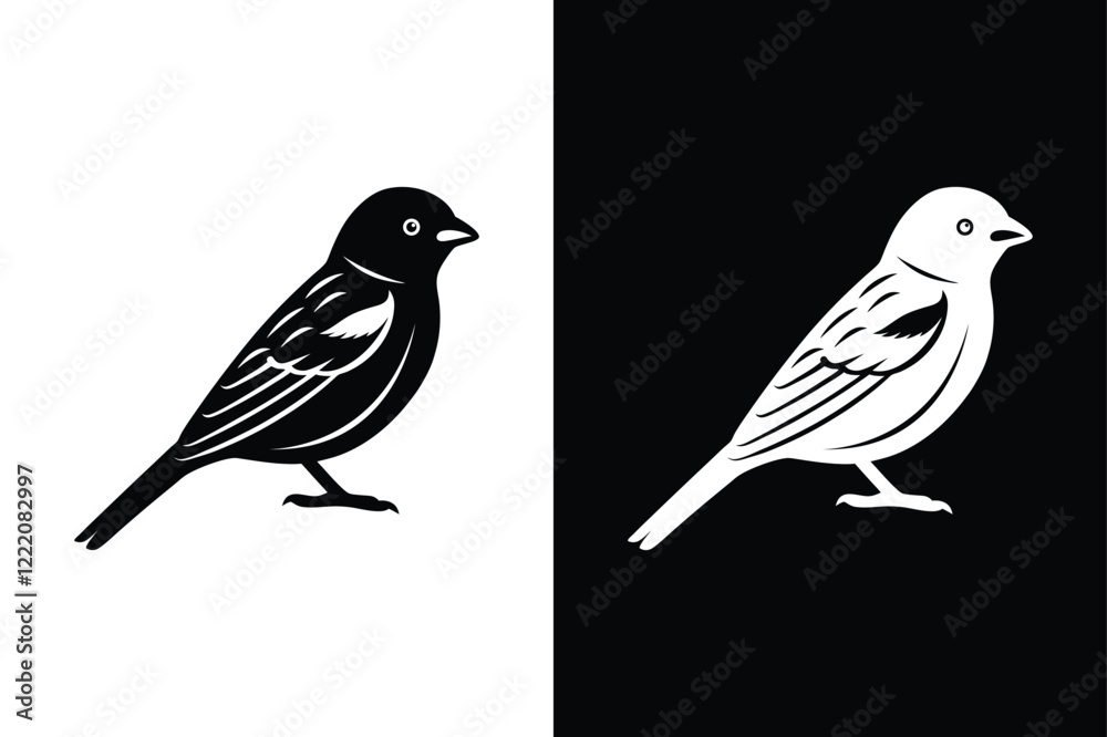 Fototapeta premium Sparrow Silhouette Vector Perfect for Logos and Designs