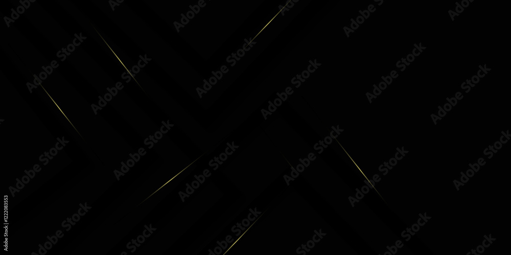 Black and golden vector futuristic tech glow and shinning line simple modern abstract background. Abstract luxury gold geometric random chaotic lines with many squares and triangles shape on black bg Black and golden vector futuristic tech glow and shinning line simple modern abstract background. Abstract luxury gold geometric random chaotic lines with many squares and triangles shape on black bg