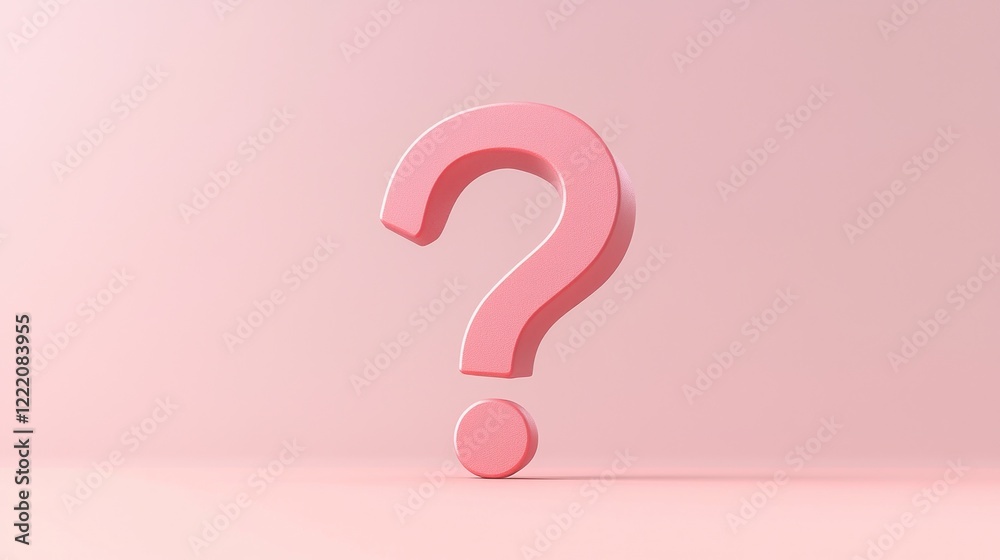 Pink Textured Question Mark 3D Render Pink Textured Question Mark 3D Render