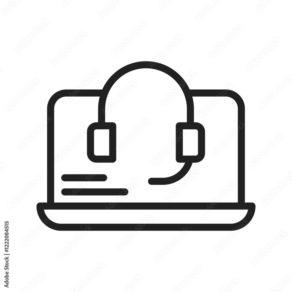 Online Support icon vector image. Suitable for mobile apps, web apps and print media. Online Support icon vector image. Suitable for mobile apps, web apps and print media.