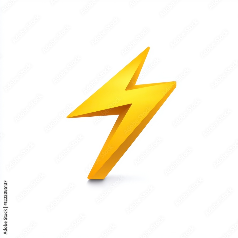 Bright Yellow Lightning Bolt Icon for Energy and Power Concepts Bright Yellow Lightning Bolt Icon for Energy and Power Concepts