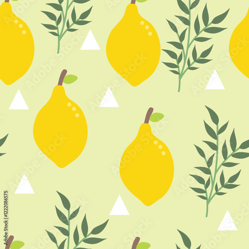 Hand drawn cute lemon seamless pattern. Suitable for use for wallpaper, backdrop, wrapping paper, fabrics, textile, packaging, etc