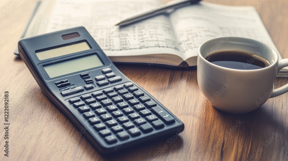 Morning Coffee with Calculations: A Productive Workspace Morning Coffee with Calculations: A Productive Workspace