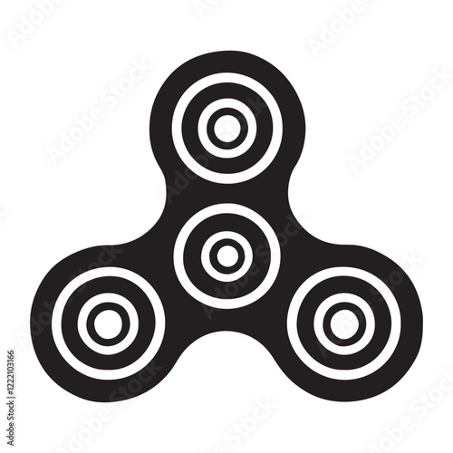 Fidget Spinner Silhouette Illustration for Trendy Designs