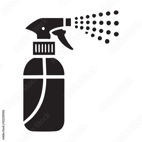 Spray Bottle Silhouette Icon for Cleaning and Hygiene