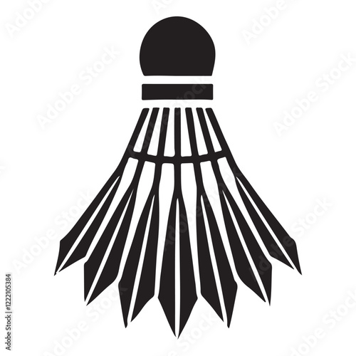 Shuttlecock Silhouette Badminton Sport Icon Vector Illustration