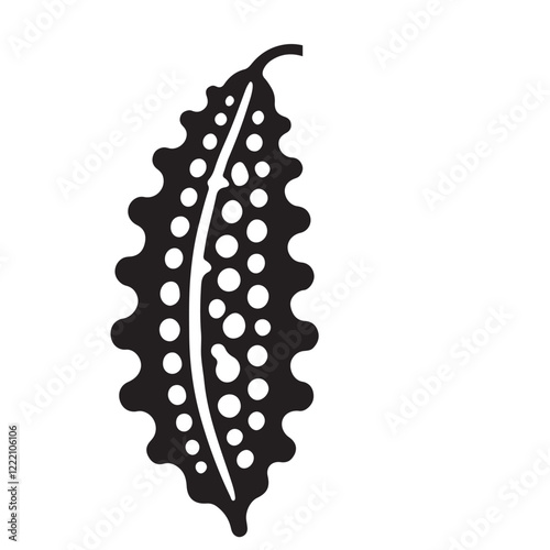 Unique Black Silhouette Bitter Melon Illustration