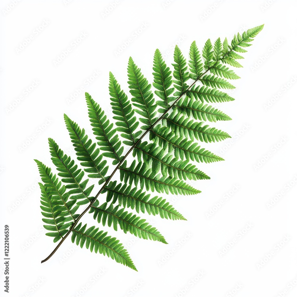 Green fern leaf isolated on white