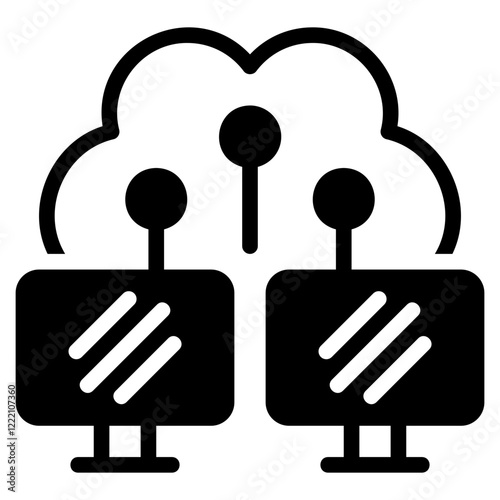 Networking glyph icon