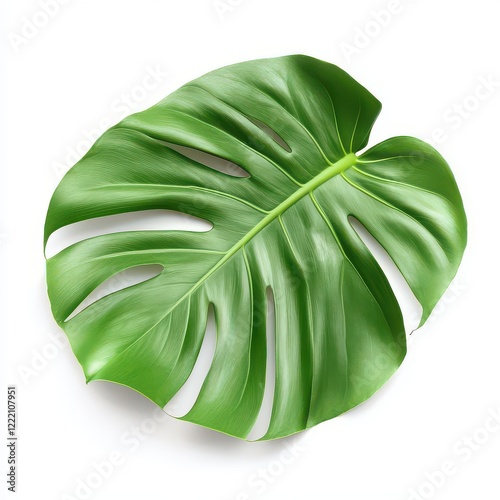 Green palm leaf isolated on white photo