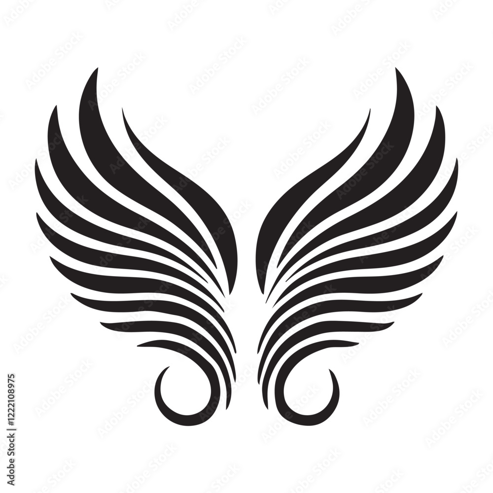 Obraz premium Stylized Wings Vector Illustration