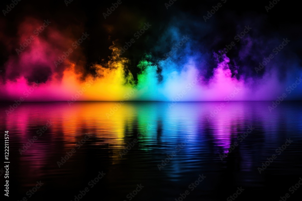 Fototapeta premium abstract colorful rainbow smoke background. generative ai