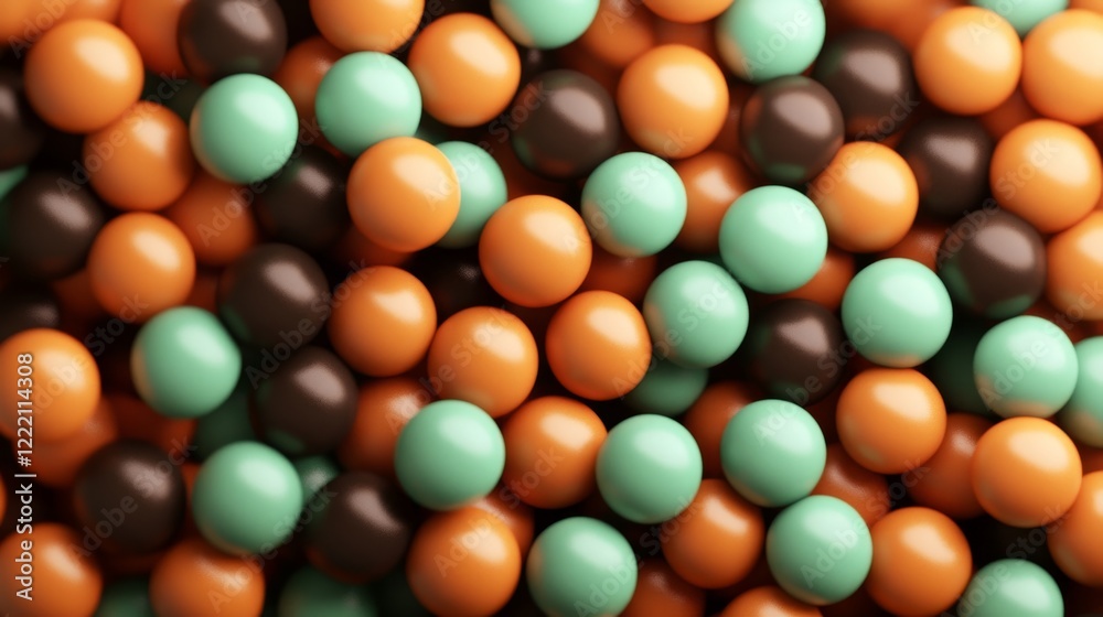 3D realistic lentils in orange, green, and brown.
