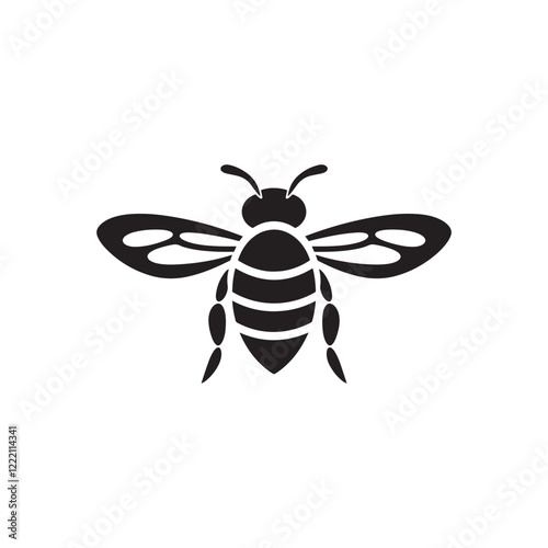 Wallpaper Mural High-Contrast Black and White Bee Vector Torontodigital.ca