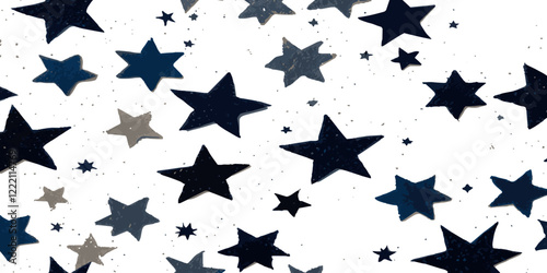 Abstract blue and multicolor star design greeting doted confetti on white background. Concept of anniversary, Christmas decoration, greeting card, party social event vector illustration.