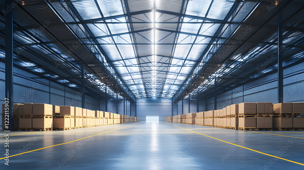 An industrial warehouse with solar panels installed on the roof, helping to reduce energy costs and improve sustainability in production. An industrial warehouse with solar panels installed on the roof, helping to reduce energy costs and improve sustainability in production.